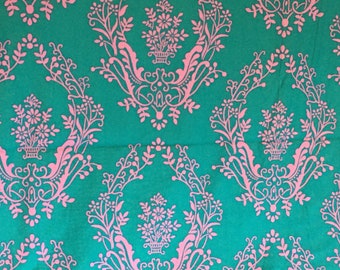 Jennifer Paganelli - Flower Power - #JP19 - Matt’s Tux -(turquoise/lilac)- RARE, OOP - 100% cotton fabric- 1/2 yd