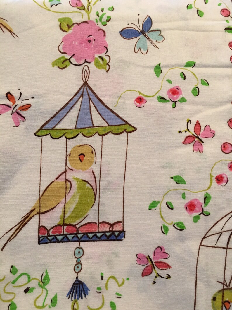 Leanika Lovebirds and Butterflies OOP RARE 100/% cotton fabric- 1 yard By Dena- #DF67