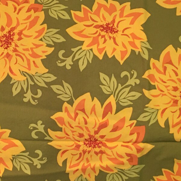 Sandi Henderson - Farmers Market - pattern # SH-3752 - Dahlia - 100% cotton fabric- RARE,OOP - 1 yard 1” with a 3”x2” cut out