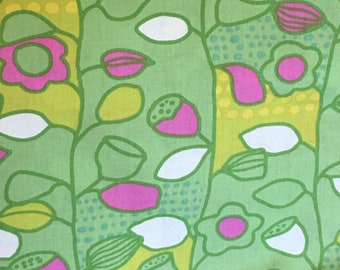 Erin McMorris - Wildwood - pattern # EM15 - Lotus and Leaves - RARE, OOP - 100% cotton fabric- 1 yard