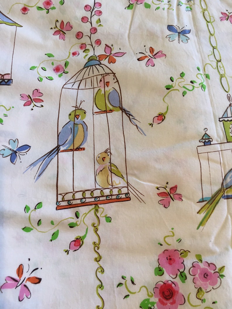 Leanika Lovebirds and Butterflies OOP RARE 100/% cotton fabric- 1 yard By Dena- #DF67