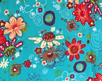 European Whimsical Flowers and Swirls Belles Fleurs fabric Hilco Stenzo Oilily Imported from Europe, ctn RARE, OOP- 19 3/4”x56”