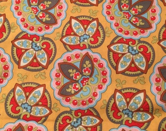 Amy Butler - Lotus - AB-12 Apricot/ Star Paisley - RARE, OOP - 100% cotton fabric- 1/2 yard