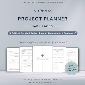 Ultimate Project Planner Printable Bundle | All-In-One Project Management System | Work Plan for Businesses