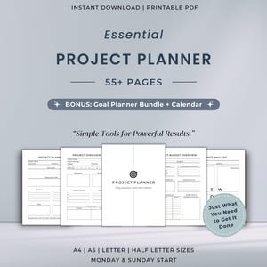Druckbares Bundle für Projektplaner | Aufgabenliste | Zeitleiste | Arbeitsplaner für kleine Unternehmen