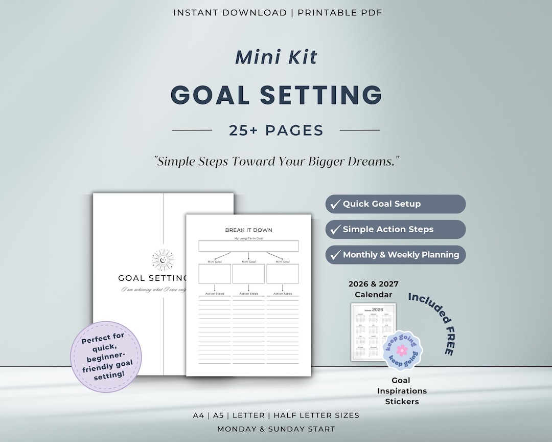 Goal Setting Planner | Printable SMART Goal Planning | Break It Down ...