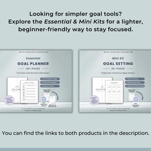 Looking for simpler goal tools? Explore the Essential & Mini Kits for a lighter, beginner-friendly way to stay focused.