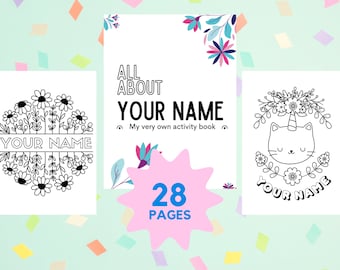 Custom Activity Book Personalized Name Option | Instant Download | Kids Fun Puzzle + Craft Pack