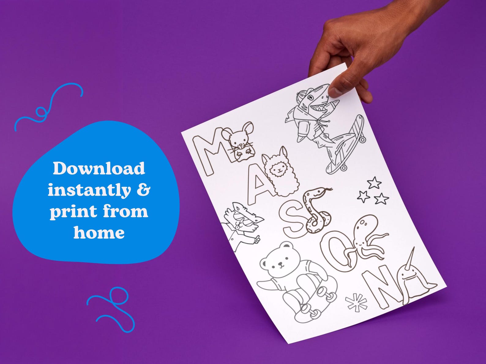 Custom Activity Book Instant Download | Mason | Personalized Printables ...