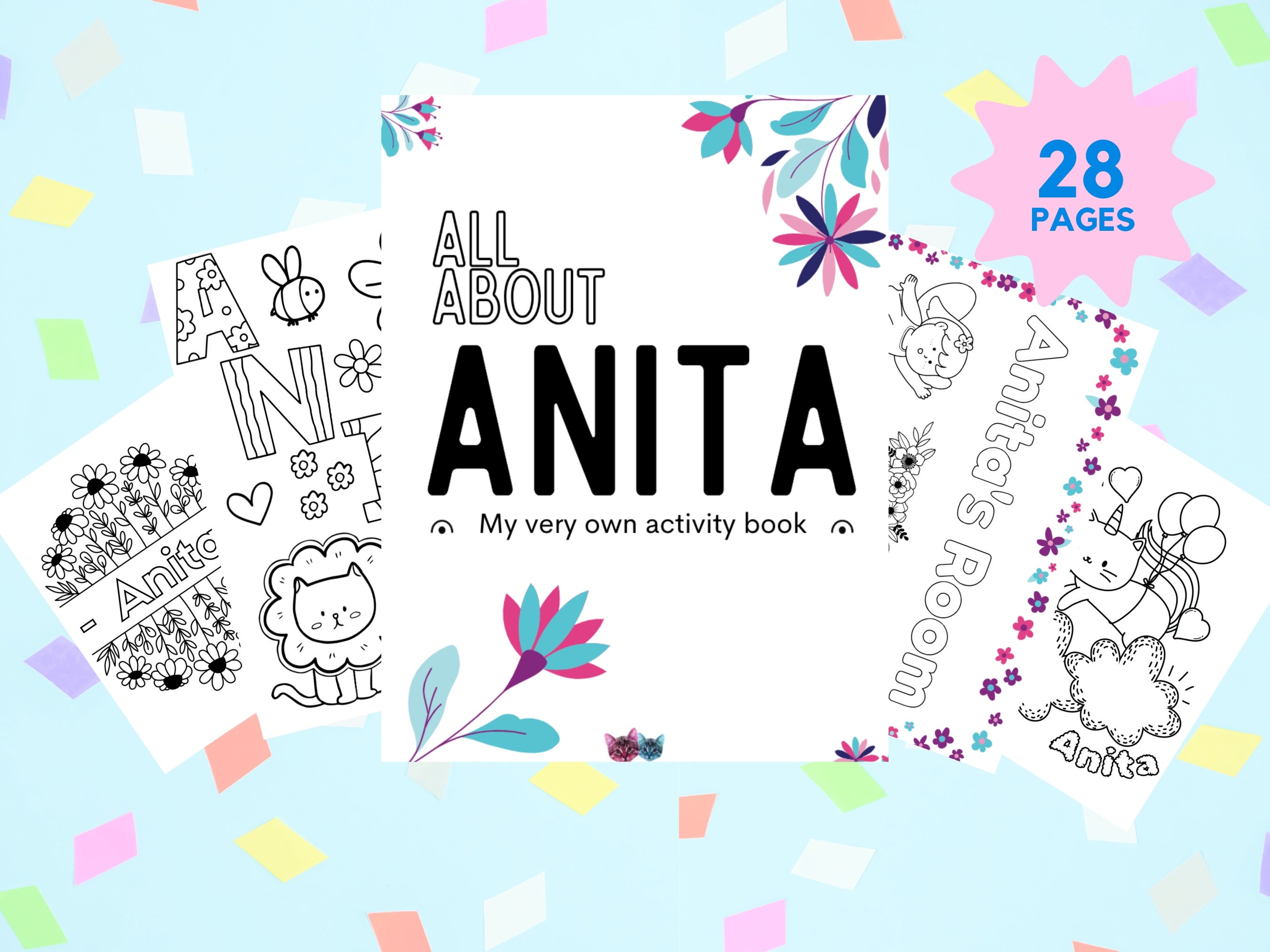 Custom Activity Book Custom Activity Book Instant Download | Anita | Personalized Printables ...