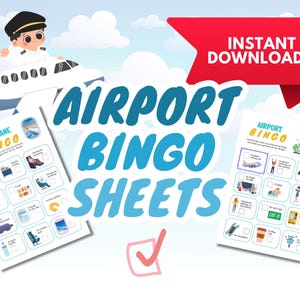 Bingokaarten voor vliegreizen | Afdrukbare pdf | Leuke reisactiviteit voor kinderen