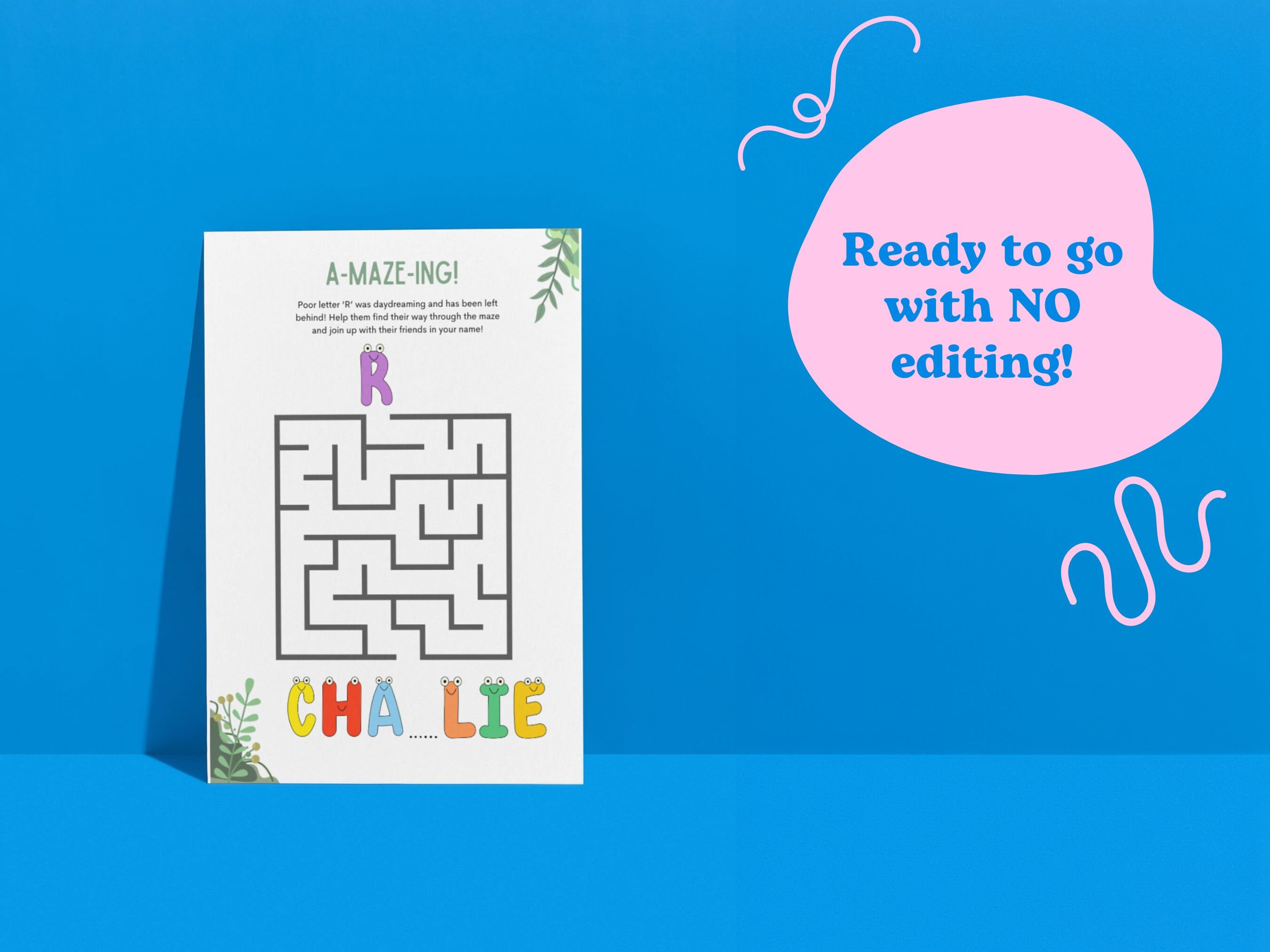 Custom Activity Book Instant Download | Charlie | Personalized ...