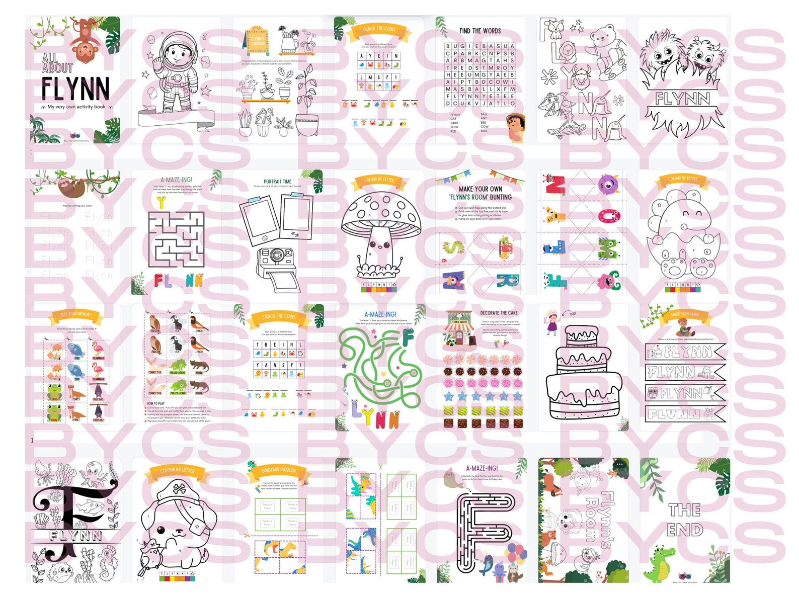 Custom Activity Book Custom Activity Book Instant Download | Flynn | Personalized Printables ...