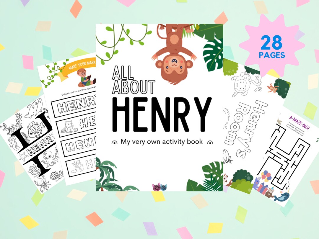Custom Activity Book Instant Download | Henry | Personalized Printables ...