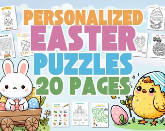 Personalisierte Osteraktivitäten | Lustiges Namen Puzzle | Sofortdownload | Färbung + Basteln