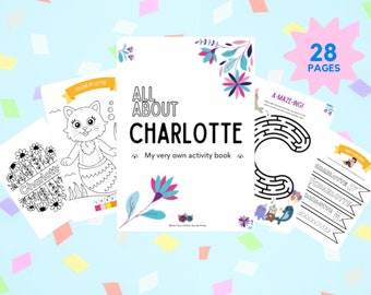 Custom Activity Book Instant Download | Charlotte | Personalized Printables | Kids Fun Puzzle + Craft Pack