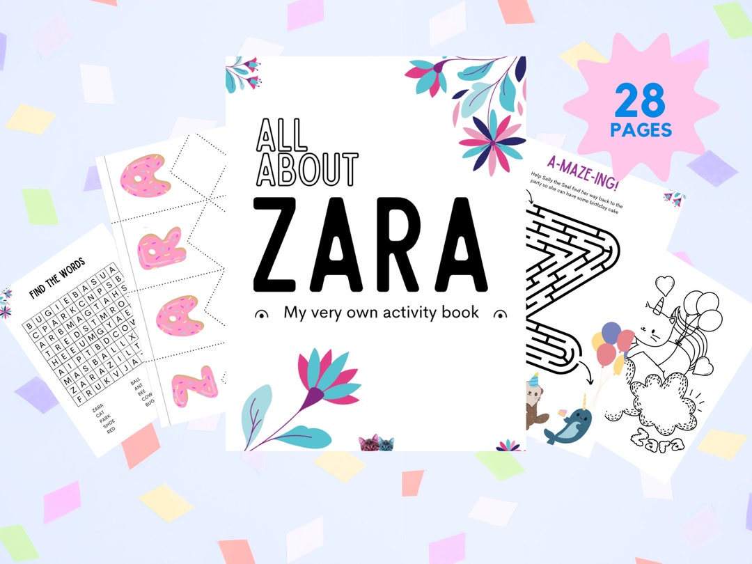 Custom Activity Book Custom Activity Book Instant Download | Zara | Personalized Printables ...