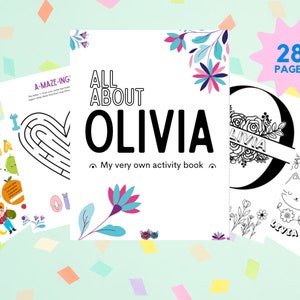 Custom Activity Book Instant Download | Olivia | Personalized ...