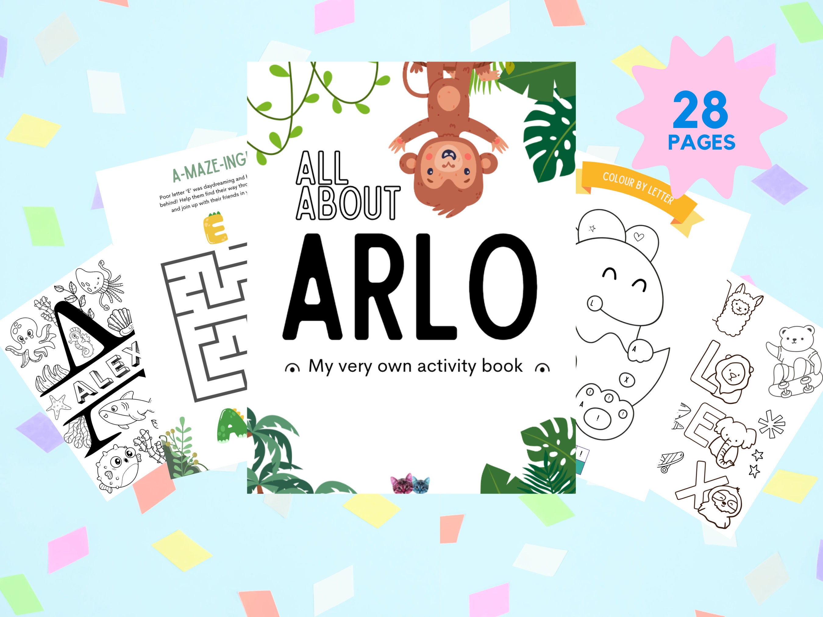Custom Activity Book Custom Activity Book Instant Download | Arlo | Personalized Printables ...