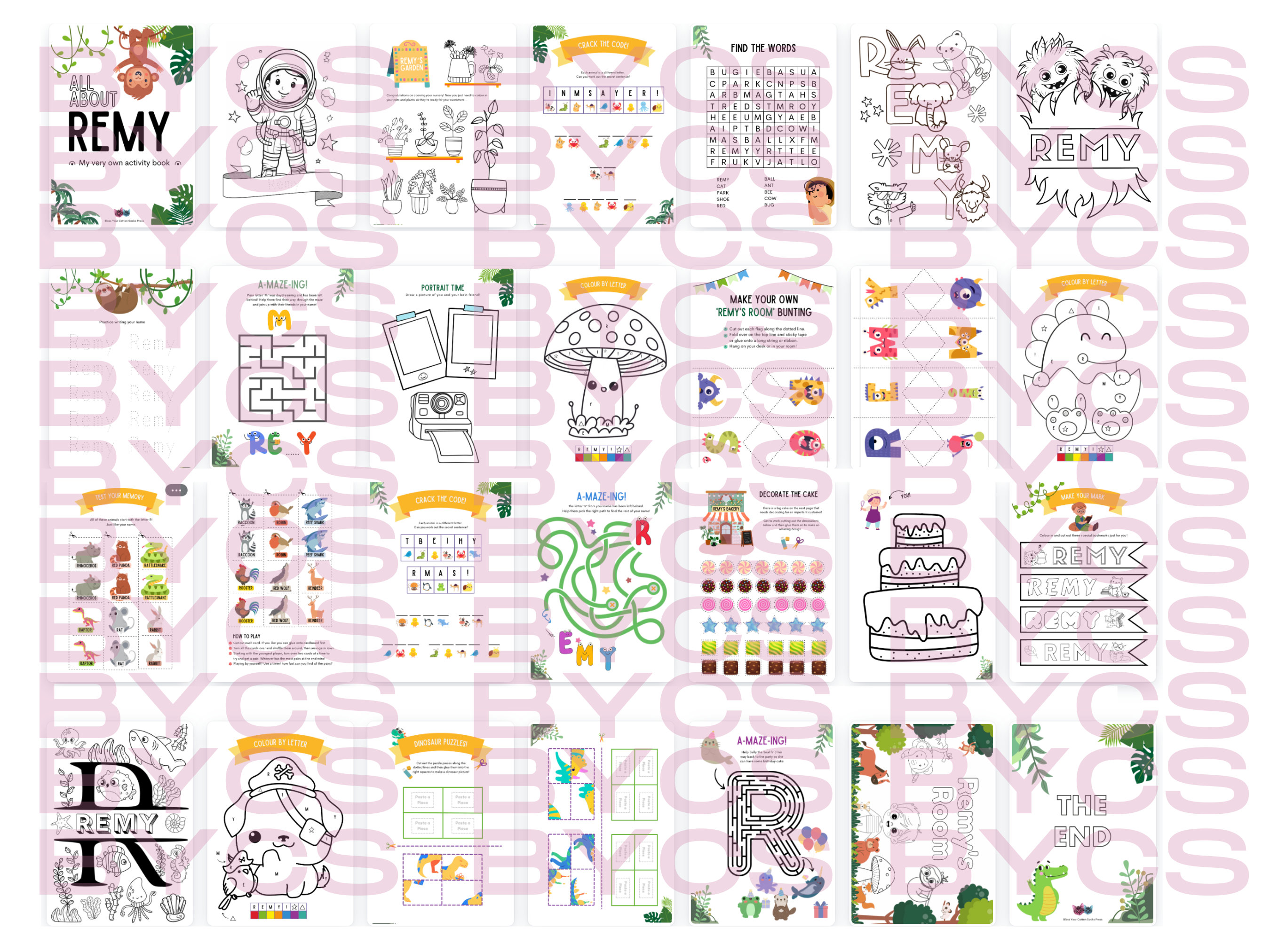 Custom Activity Book Instant Download | Remy | Personalized Printables ...