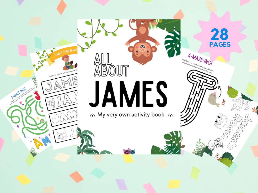 Custom Activity Book Instant Download | James | Personalized Printables ...