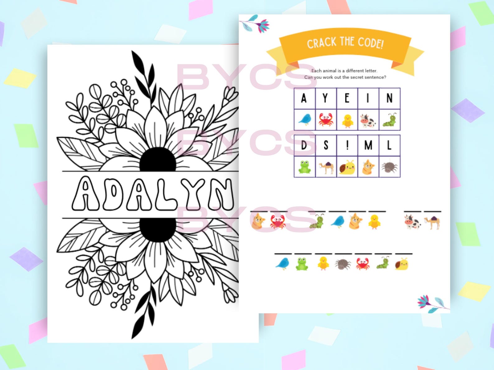 Custom Activity Book Instant Download | Adalyn | Personalized ...
