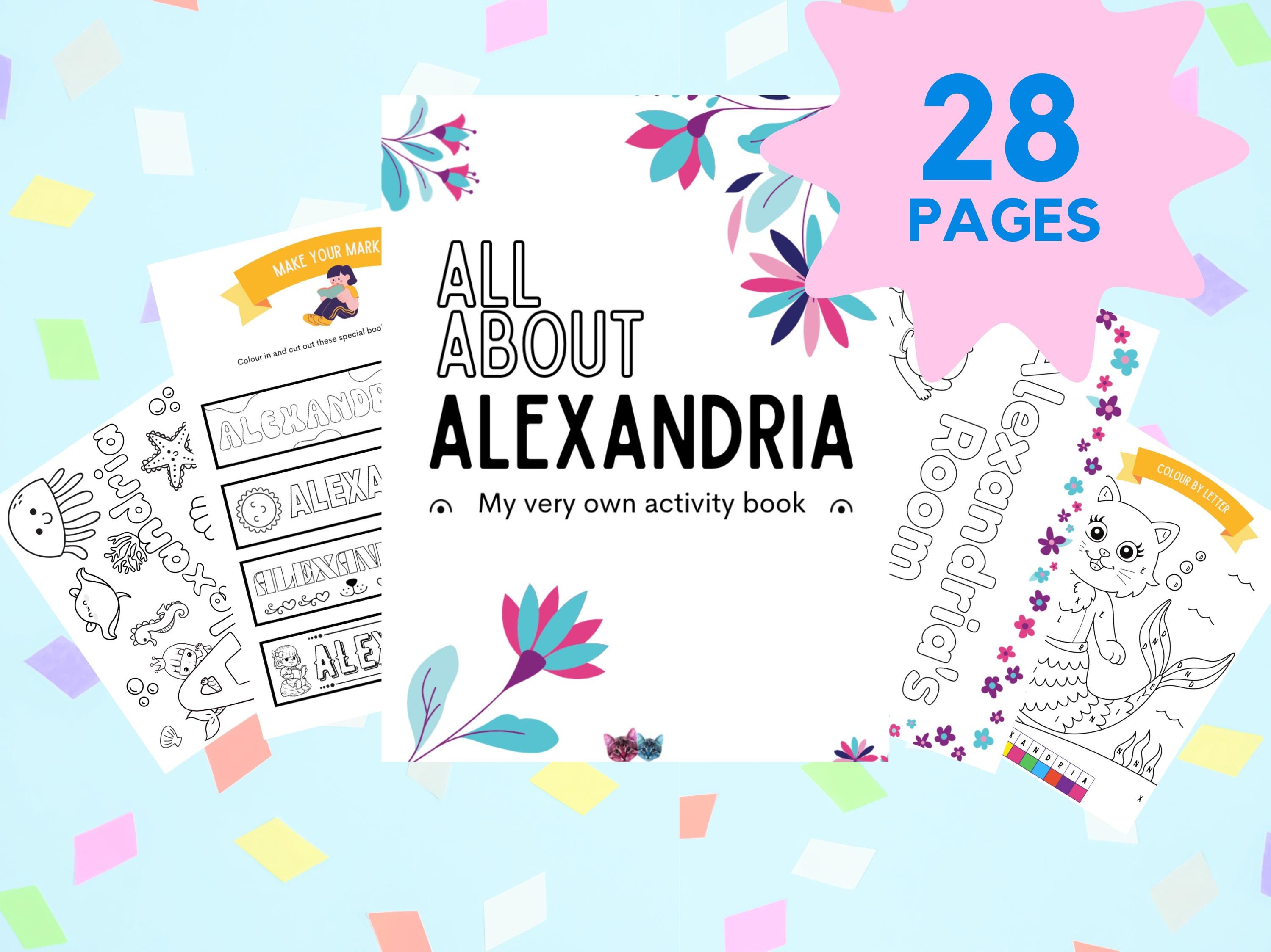 Custom Activity Book Custom Activity Book Instant Download | Alexandria | Personalized ...