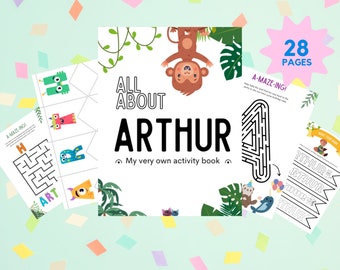 Custom Activity Book Instant Download | Arthur | Personalized Printables | Kids Fun Puzzle + Craft Pack