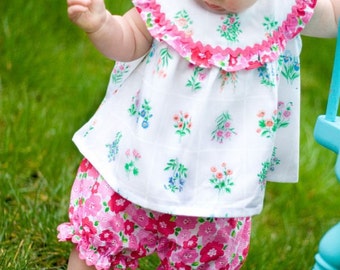 Garden Delight  Baby Girl Top and Bloomer Set