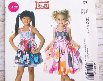 McCalls MP496 Girls halter dress top and pants size 2-3-4-5