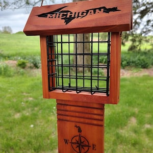 Suet Feeder with Tailboard Michigan&#39;s &quot;U.P.&quot; Themed
