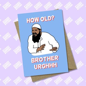 Quel âge ? Brother Urgh, Brother Eww, Qu'est-ce que c'est que frère, carte meme, carte drôle, carte d'anniversaire, ancienne carte, nouvel emploi, carte A6 A5 par Funny Honey