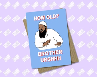 How Old? Brother Urgh, Brother Eww, What’s that Brother, Meme Card, Funny Card, Birthday Card, Old Card, New Job, A6 A5 Card by Funny Honey