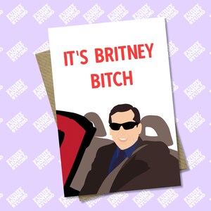 C'est Britney Bitch, Michael Scott, The Office, carte meme, carte drôle, anniversaire, carte A6 A5 par Funny Honey Studio