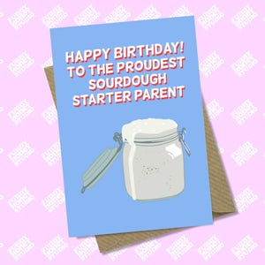 Carte de joyeux anniversaire pour parent de démarreur au levain, carte meme, carte drôle, carte d'anniversaire, ancienne carte, nouvel emploi, carte A6 A5 par Funny Honey