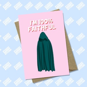 Soy 100% fiel, traidores, tarjeta de San Valentín, tarjeta de aniversario, cumpleaños, tarjeta divertida, tarjeta meme, Funny Honey Studio
