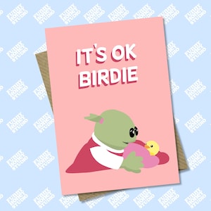 Birdie, Nanalan, Get Well Soon, carte meme, carte drôle, anniversaire, ami, anniversaire de mariage, femme, petite amie, carte A6 A5 par Funny Honey