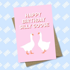 Carte de joyeux anniversaire Silly Goose, carte meme, carte drôle, carte d'anniversaire, ancienne carte, nouvel emploi, carte A6 A5 par Funny Honey