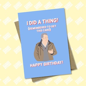 J'ai fait quelque chose ! J'ai oublié d'avoir obtenu cette carte. Carte d'anniversaire, carte meme, carte drôle, Jeremy Clarkson, ferme, carte A6 A5 par Funny Honey Studio