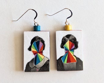 PRIDE Rainbow PAPER EARRINGS Identity Vintage Photos 1928