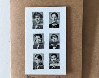 Identity Vintage Photos ORIGINAL COLLAGE ART 1928 Annual Greeting Card