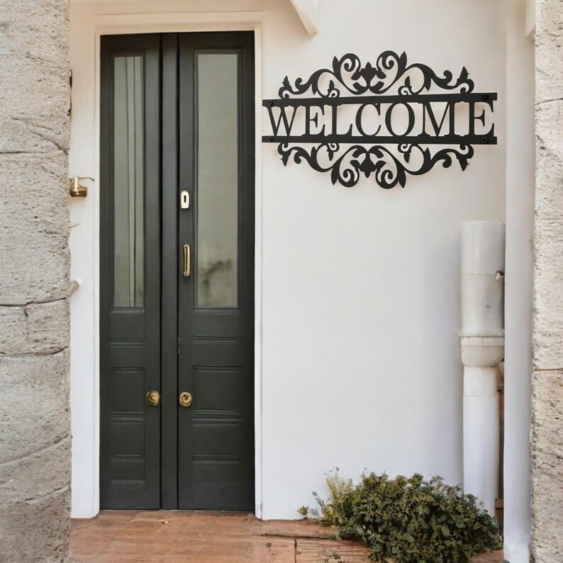 Metal Welcome Sign - Front Porch Decor - Custom House Sign - Address ...