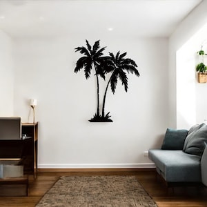 Tropical Palm Tree Metal Wall Art – Outdoor Decor for Beach House, Coastal Living, Banana Plant Design, Palm Leaf Wall Sign, Tropical Vibes