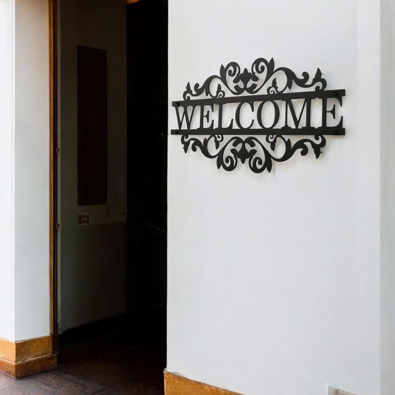 Metal Welcome Sign - Front Porch Decor - Custom House Sign - Address ...