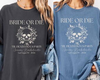 Aangepast shirt voor vrijgezellenfeest, punk vrijgezellenshirt, Goth Bach-feestcadeau, Til Death Do Us-feest T-shirt, aangepast vrijgezellencadeau