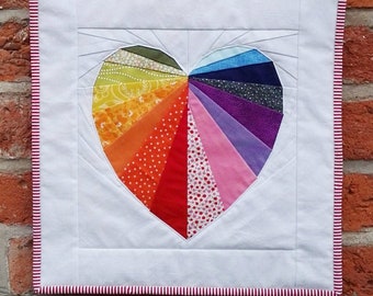 Facets of the Heart : Heart Quilt Block Foundation Paper Piecing pdf Pattern