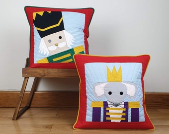 Nutcracker and Mouse King Foundation Paper Piecing Cushion PDF pattern, quilt block
