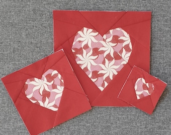 Simple FPP Heart Quilt Block in 5 sizes