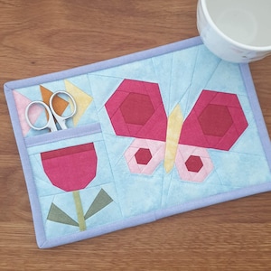 Spring Butterfly Mug Rug FPP pattern