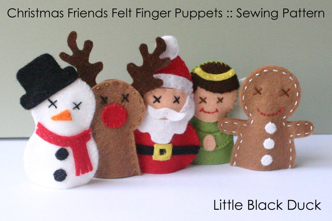 Pattern: Christmas Friends Felt Finger Puppets - Etsy